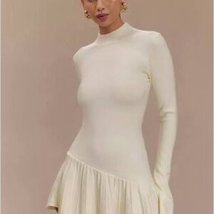 Meshki Cream Long-Sleeve Dress